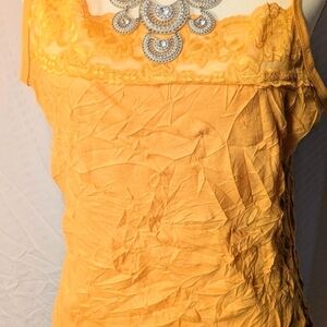 Maurices Mustard Yellow Camisole with Lace